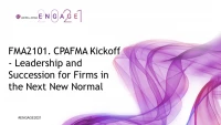 FMA2101. CPAFMA Kickoff - Leadership and Succession for Firms in the Next New Normal icon