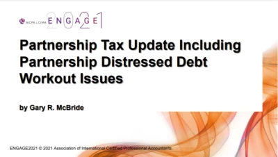 TAX2114. Partnership Tax Update Including Partnership Distressed Debt Workout Issues icon