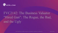 The Business Valuator "Hired Gun": The Rogue, the Bad, and the Ugly icon