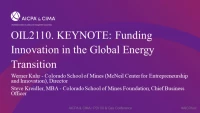 KEYNOTE: Funding Innovation in the Global Energy Transition icon