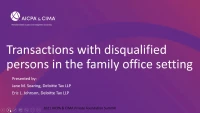 Transactions with disqualified persons in the family office setting icon