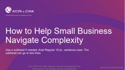 How to Help Small Business Navigate Complexity on Small Tax Budgets icon