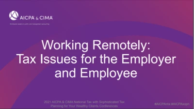 Working Remotely - Tax Issues for the Employer and the Employee icon