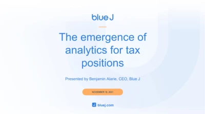 Sponsored Session: The Emergence of Analytics for Tax Positions icon