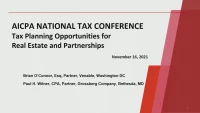 Tax Planning Opportunities for Real Estate and Partnerships icon