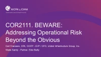 BEWARE: Addressing Operational Risk Beyond the Obvious icon