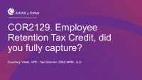 Employee Retention Tax Credit, did you fully capture? icon
