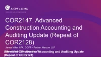 Advanced Construction Accounting and Auditing Update (Repeat of COR2128) icon