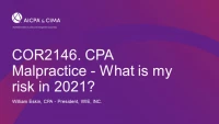 CPA Malpractice - What is my risk in 2021? icon