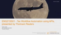 ENG21SS01. Tax Workflow Automation using APIs, presented by Thomson Reuters icon