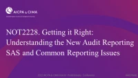 Getting it Right: Understanding the New Audit Reporting SAS and Common Reporting Issues icon