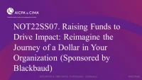 Raising Funds to Drive Impact: Reimagine the Journey of a Dollar in Your Organization (Sponsored by Blackbaud) icon