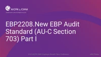 New EBP Audit Standard (AU-C Section 703) Part I icon