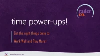 Keynote: Time Power-Ups: Get the Right Things Done to Work Well and Play More! icon