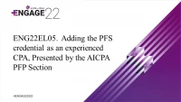 Education Lab #2 (5:40pm) Adding the PFS credential as an experienced CPA, presented by the AICPA PFP Section icon