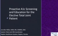 Proactive A1c Screening and Education for the Elective Total Joint Patient icon