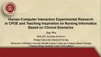 Human-Computer Interaction Experimental Research in CPOE and Teaching Inspiration on Nursing Informatics Based on Clinical Scenarios icon