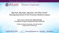 Big Data, Big Hype, Big Deal: Life after Email / Raising Awareness in the Precision Medicine Space icon