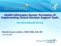 Health Informatics Nurse's Perception of Implementing Clinical Decision Support Tools: An International Survey icon