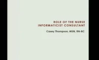 Role of the Nurse Informaticist Consultant icon