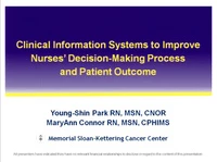 Clinical Information Systems to Improve Nurses' Decision-Making Process and Patient Outcomes icon