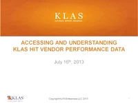 Accessing and Understanding KLAS HIT Vendor Performance Data icon