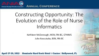Constructing Opportunity: The Evolution of the Role of Nursing Informatics /// Consulting as a Nursing Informatics Career Path: Considerations for Success icon