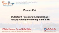 Outpatient Parenteral Antimicrobial Therapy (OPAT) Monitoring in the Electronic Health Record (EHR) icon