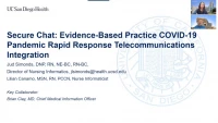 Secure Chat: Evidence-Based Practice COVID-19 Pandemic Rapid Response Telecommunications Integration icon