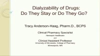 Dialyzability of Drugs: Do They Stay or Do They Go? icon