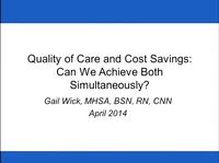 Health Policy Workshop, Part 2 ~ Quality of Care and Cost Savings: Can We Achieve Both Simultaneously? icon