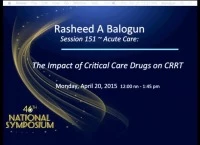 Acute Care ~ The Impact of Critical Care Drugs on CRRT icon