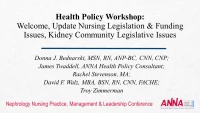 Health Policy Workshop: Welcome, Update Nursing Legislation & Funding Issues, Kidney Community Legislative Issues icon
