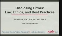 Disclosing Errors: Law, Ethics, and Best Practices icon