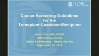 Cancer Screening Guidelines for the Transplant Candidate/Recipient icon