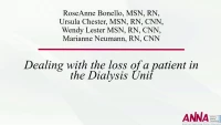 Administration SPN ~ Dealing with the Loss of a Patient in the Dialysis Unit icon