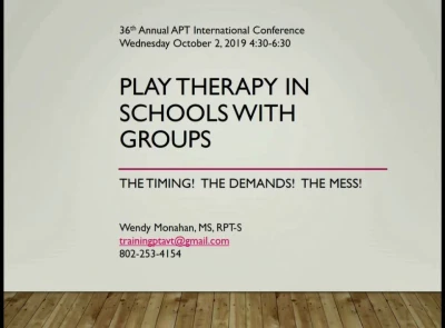 Play Therapy in Schools with Groups: The Timing! The Demands! The Mess! icon