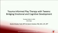 Trauma-Informed Play Therapy with Tweens: Bridging Emotional and Cognitive Development icon