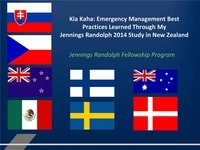 Kia Kaha: Emergency Management Best Practices Learned through a Jennings Randolph Study Tour in New Zealand icon