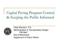 Capital Paving Project Controls and Keeping the Public Informed icon