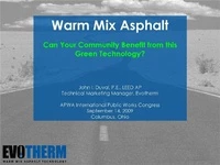 Warm Mix Asphalt? Can Your Community Benefit from this "Green" Asphalt Technology? icon