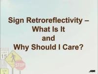 SIGN RETROREFLECTIVITY - WHAT IS IT AND WHY SHOULD I CARE? icon