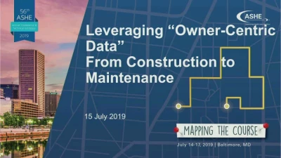 Leveraging “Owner-Centric Data” from Construction to Maintenance icon