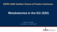 Metabolomics in the ICU (S20) icon
