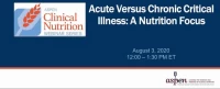 Acute versus Chronic Critical illness: A Nutrition Focus icon