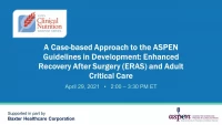 A Case-based Approach to the ASPEN Guidelines in Development: Enhanced Recovery After Surgery (ERAS) and Adult Critical Care icon