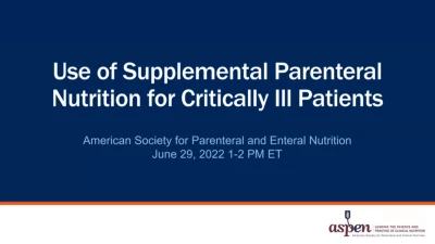 Use of Supplemental Parenteral Nutrition in Critically Ill Patients icon