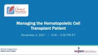 Managing the Hematopoietic Cell Transplant Patient icon