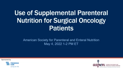 Use of Supplemental PN for Surgical Oncology Patients icon