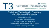 Optimizing Vaccination in Transplant Candidates and Recipients icon